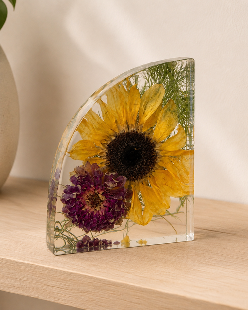 Custom Resin Floral Bookend | Flower Preservation