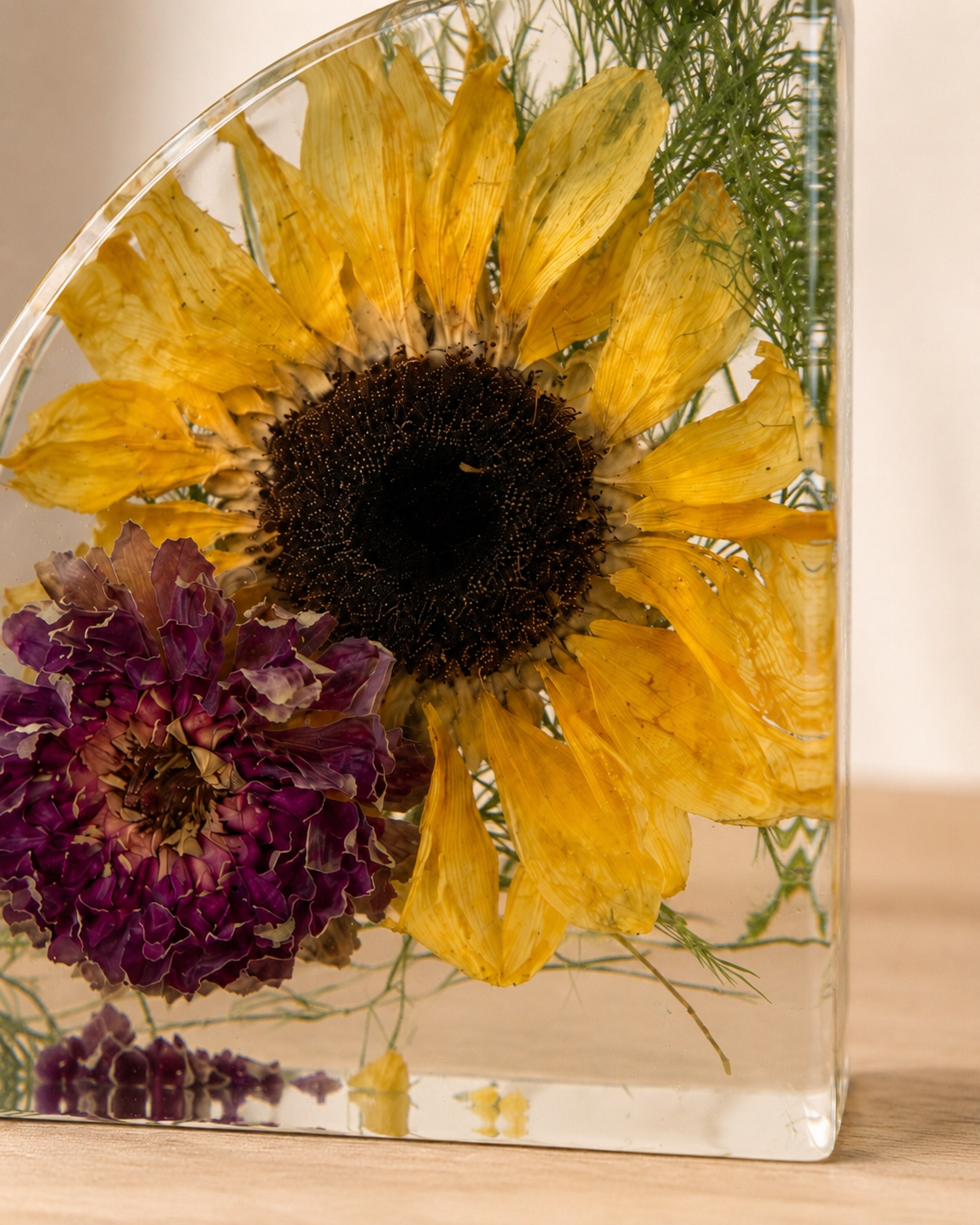 Custom Resin Floral Bookend | Flower Preservation